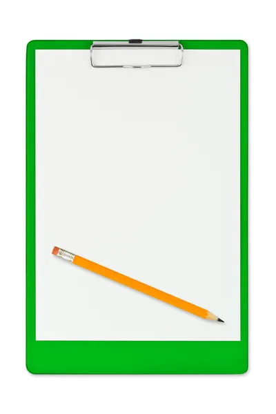 Prancheta e lápis — Fotografia de Stock