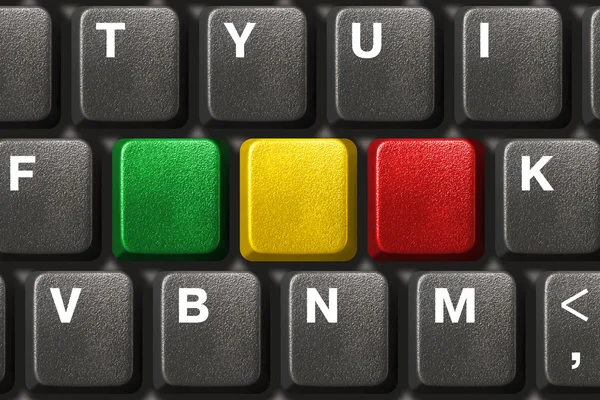 Computer keyboard with three blank keys — Stock Photo, Image