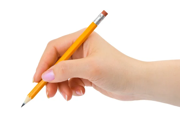 Bleistift in der Hand lizenzfreie Stockbilder