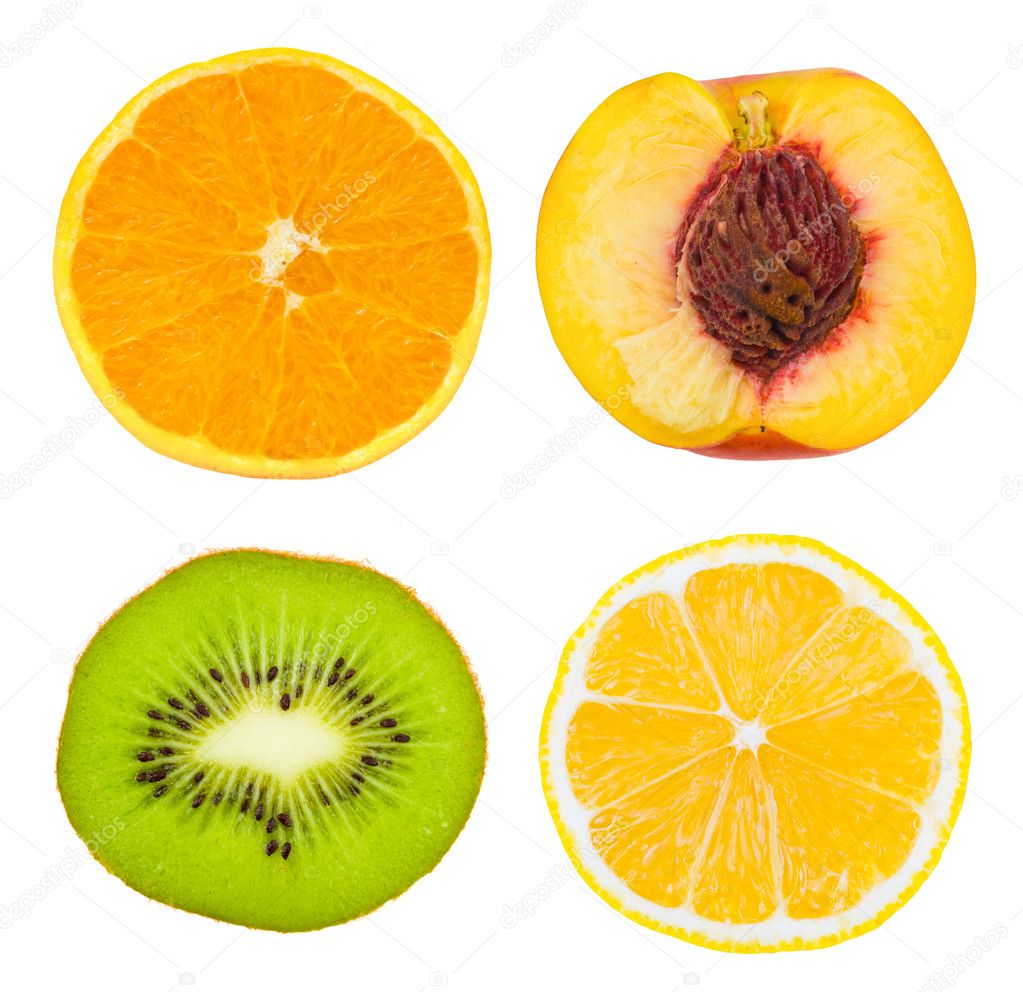 Set of fruit slices