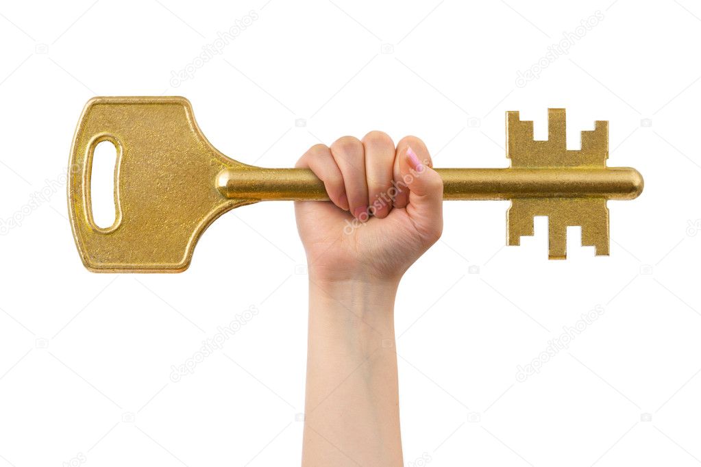 Hand and big key