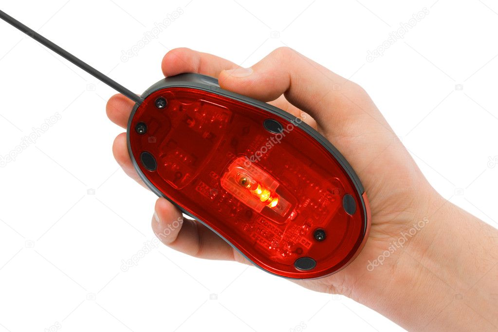 Hand and computer mouse