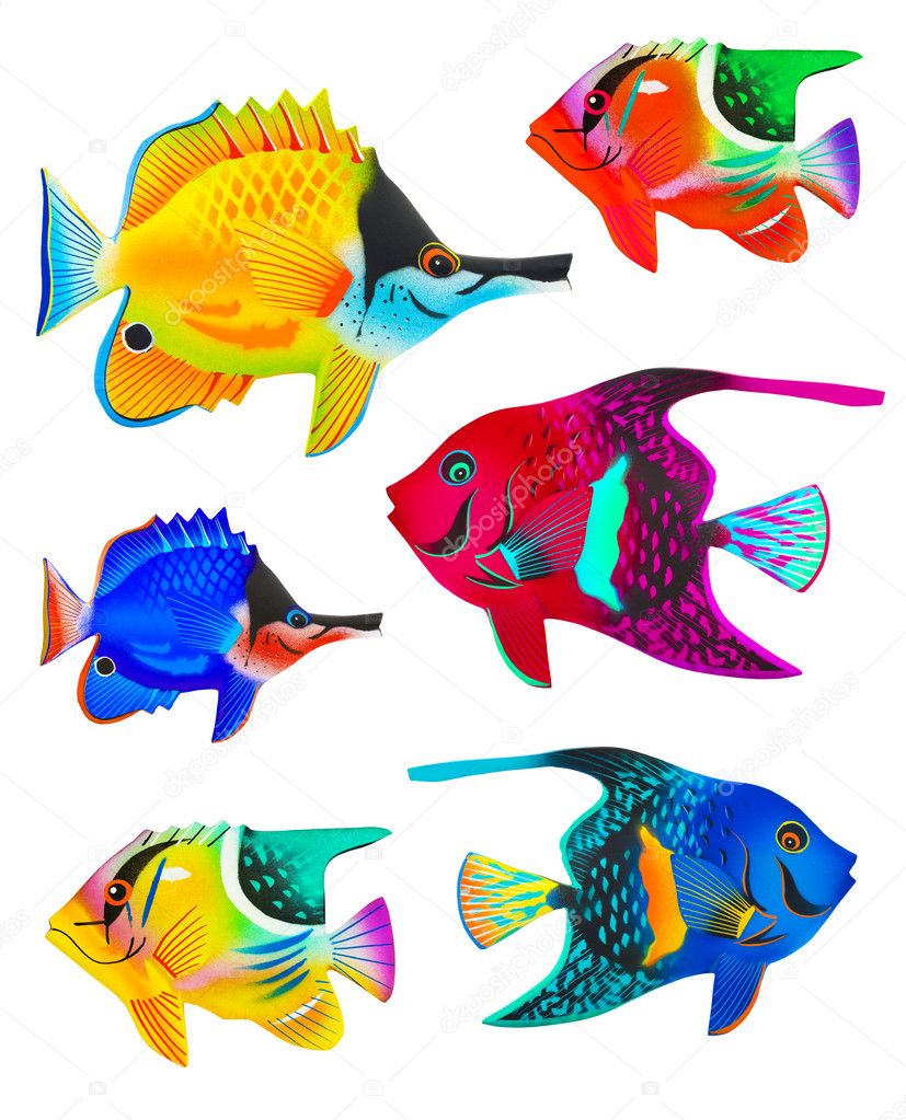 Set of toy fishes