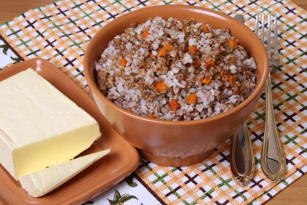 stock image Boiled buckwheat