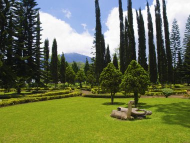 Ulun Danau Temple garden landscape clipart