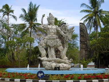Balinese modern concrete sculpture clipart