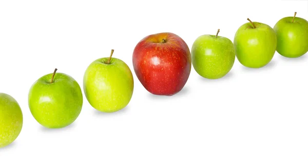 Äpplen rad — Stockfoto