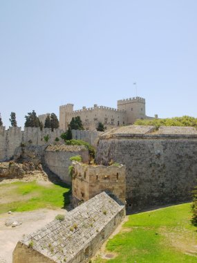 Rhodes old town walls clipart