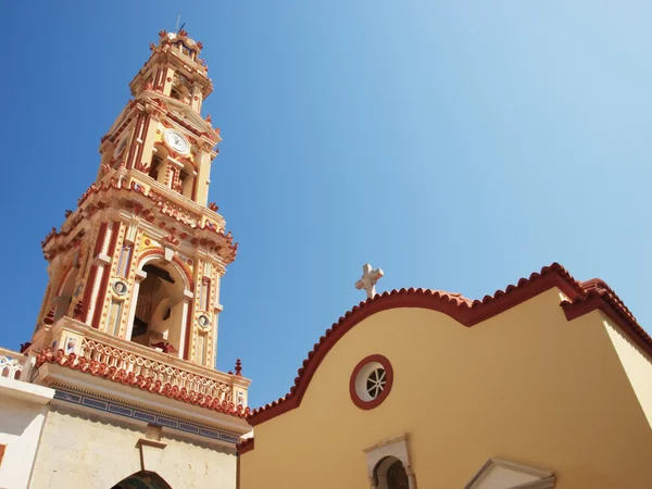 stock image Panormitis monastery bell tower.