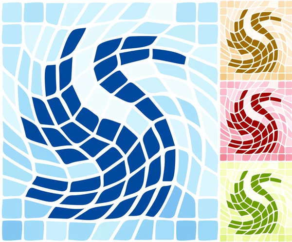Tile stylized swan shape — Stock Vector