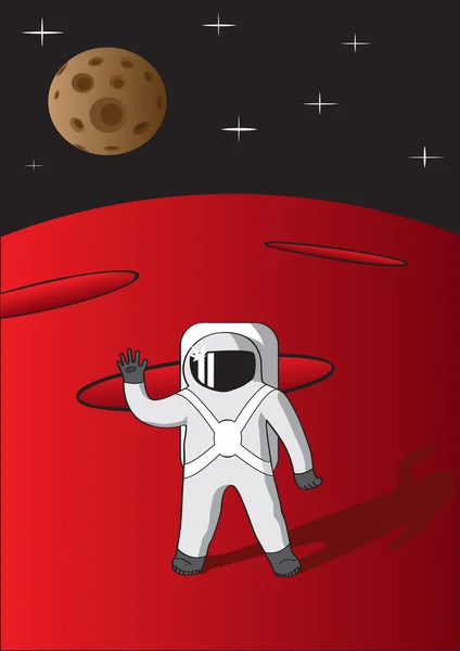 火星上的宇航员 — 图库矢量图片