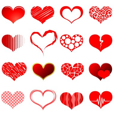 Red heart shapes clipart