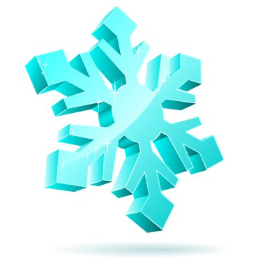 3D snowflake clipart