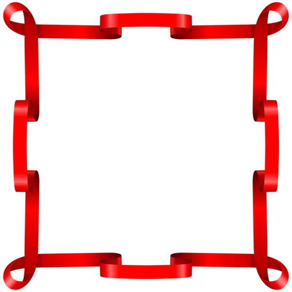 Red ribbon frame — Stock Vector