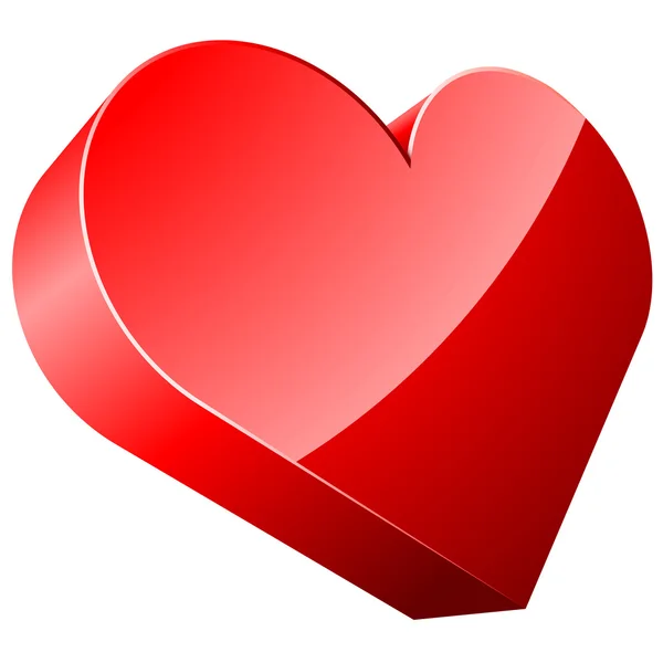 3D cuore rosso — Vettoriale Stock