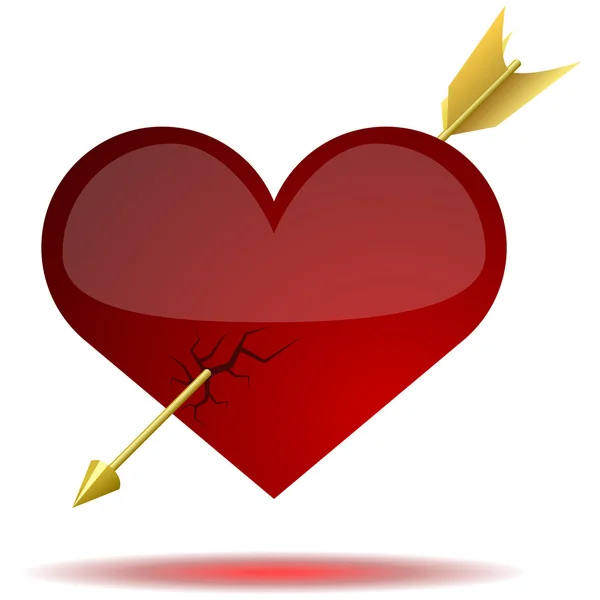 Heart pierced with arrow — Stock Vector