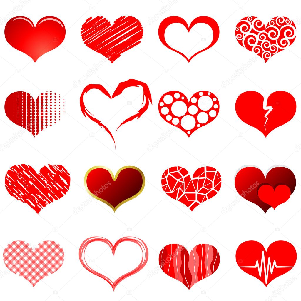 Red heart shapes