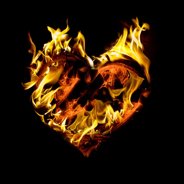 Brinnande hjärta — Stockfoto