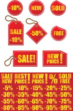 Sale labels and stickers clipart