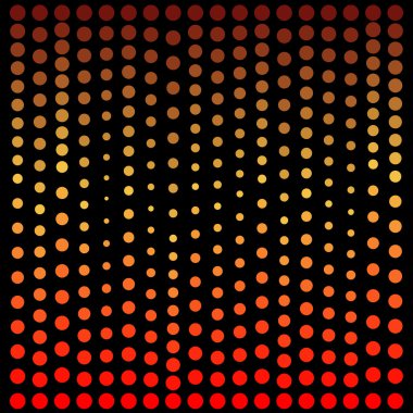 Fire colored halftone circles background clipart