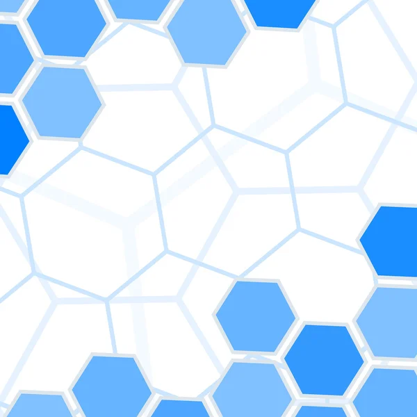Blauwe zeshoeken achtergrond — Stockvector