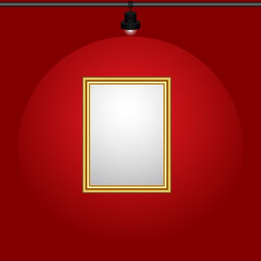 Gilt-framed blank painting. clipart