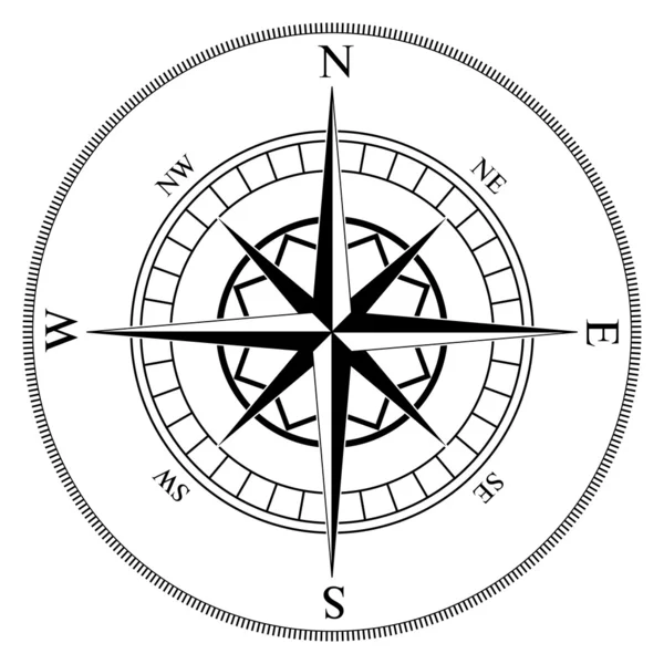 Kompasu větrná růžice — Stockový vektor
