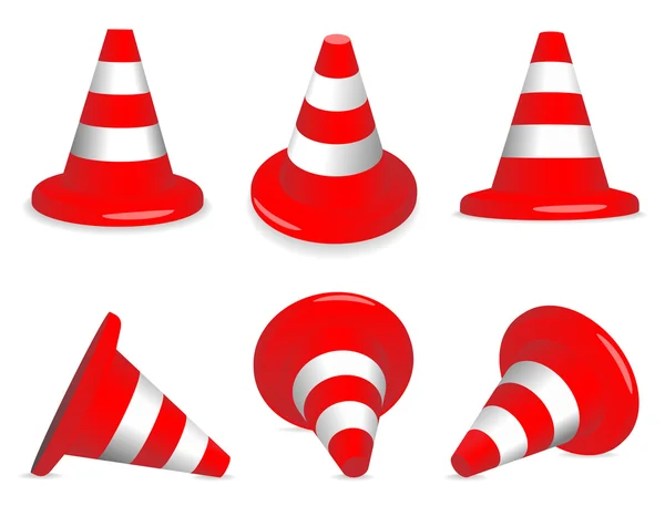 Conjunto de conos de tráfico — Vector de stock