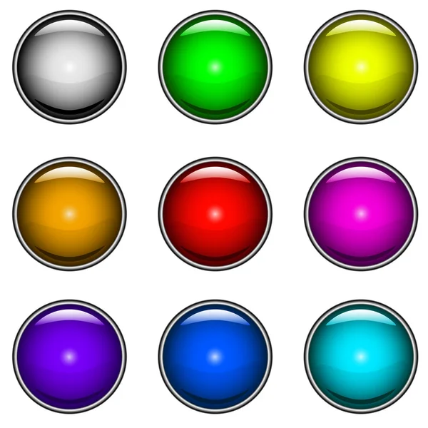 Γυαλιστερά κουμπιά διανυσματικά σύνολο — Διανυσματικό Αρχείο