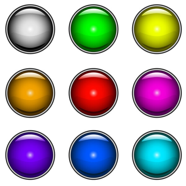 Glossy buttons vector set