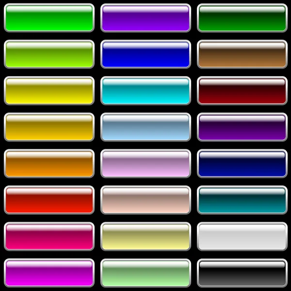 Boutons varicolores rectangulaires brillants — Image vectorielle
