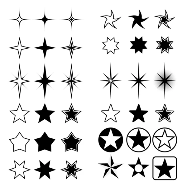 Colección de formas estrella — Vector de stock