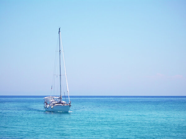 Yacht in the Mediterranean sea