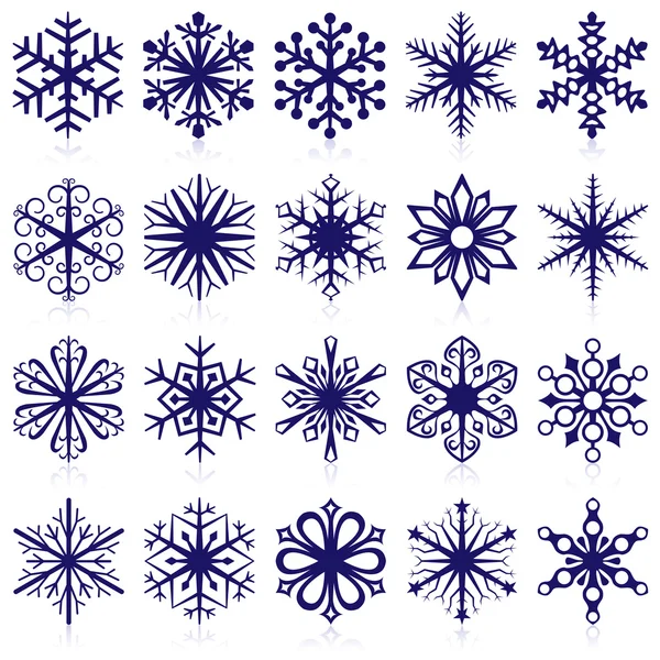 Formas de copo de nieve. Conjunto 1 . — Archivo Imágenes Vectoriales