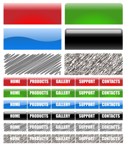 Barres de menu du site Web — Image vectorielle