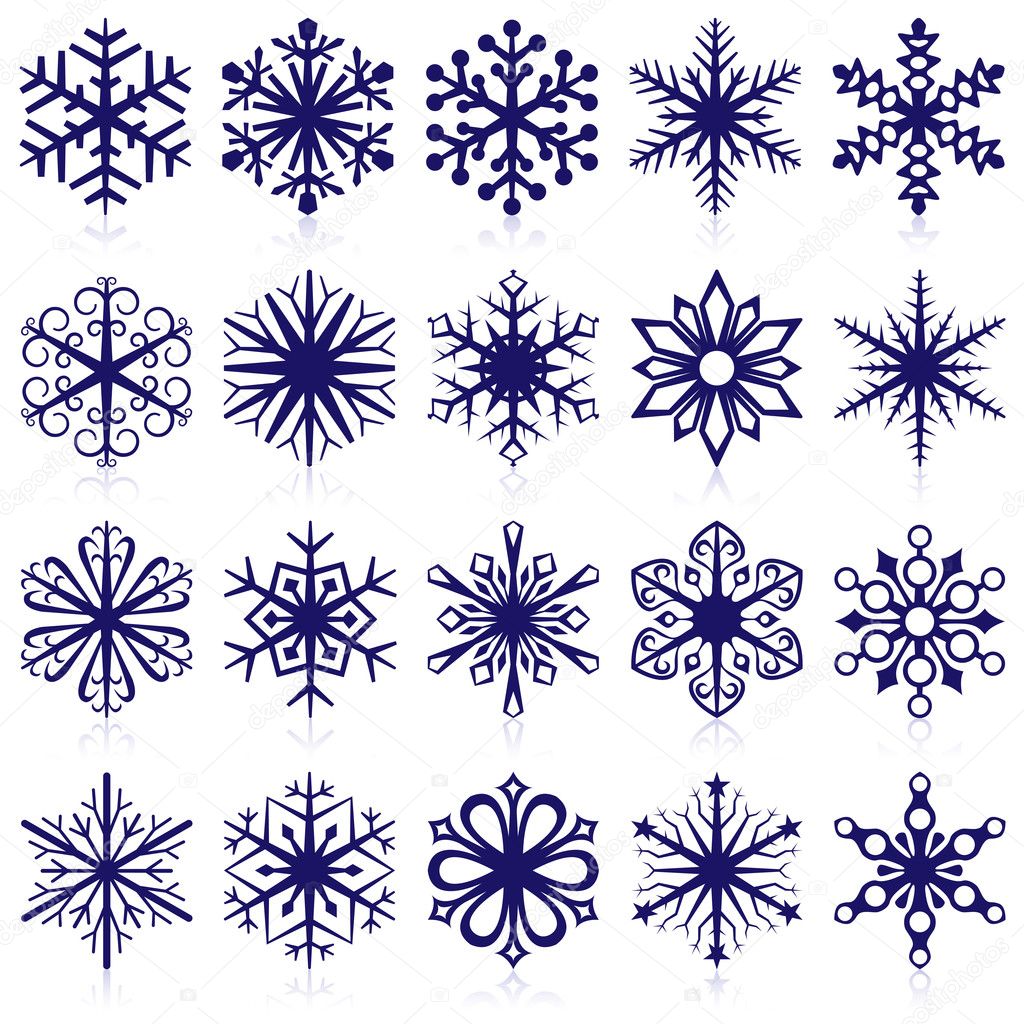 Snowflake shapes. Set 1.