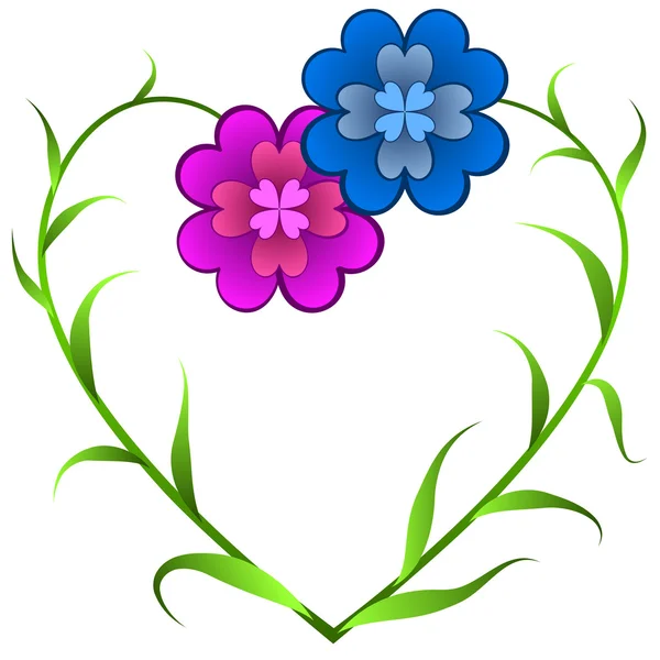 Λουλούδια που αποτελούν την καρδιά — Διανυσματικό Αρχείο