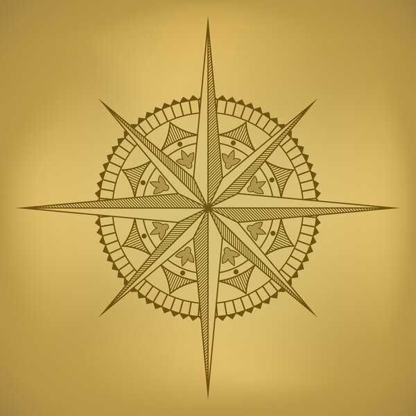 Old-styled wind rose