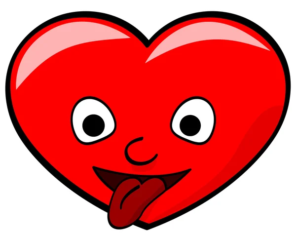 Dessin animé coeur rouge — Image vectorielle