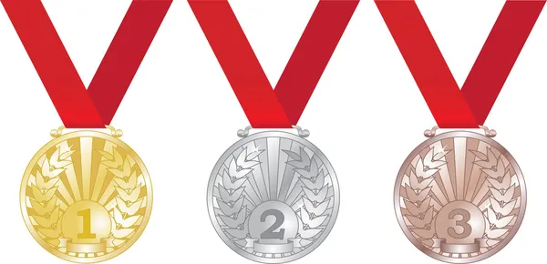 Три медали — стоковый вектор