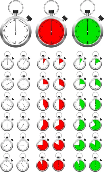组的向量秒表计时器 — 图库矢量图片