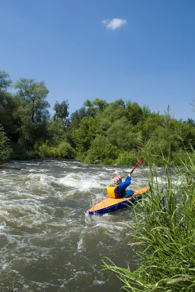 stock image Alloy by a boat on the rough river