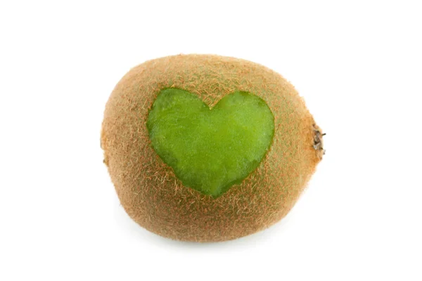 Kiwi with heart — Stock Photo, Image
