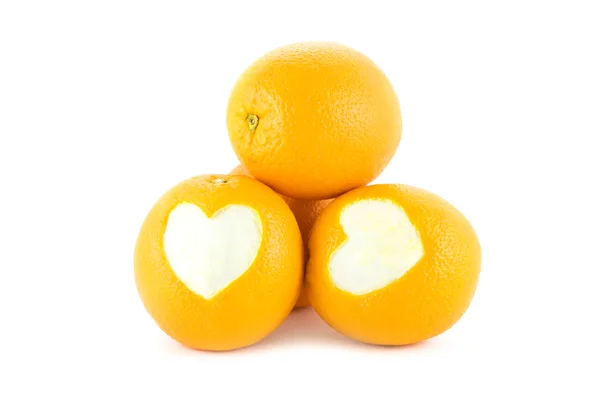 Апельсины с сердцем — стоковое фото