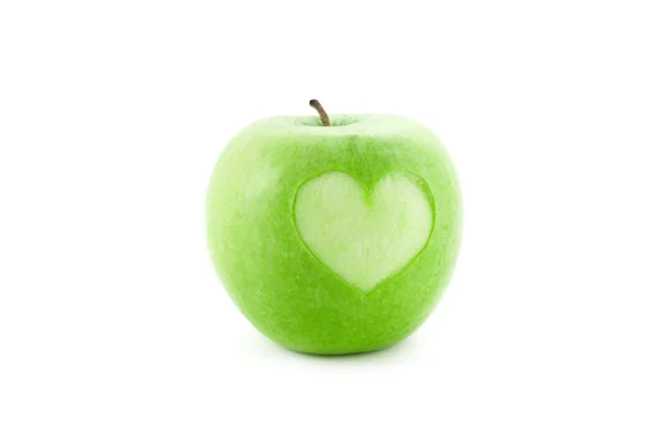 Apples with heart — Stock Photo, Image
