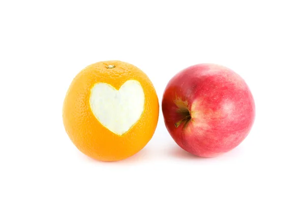 Apfel und Orange lizenzfreie Stockbilder