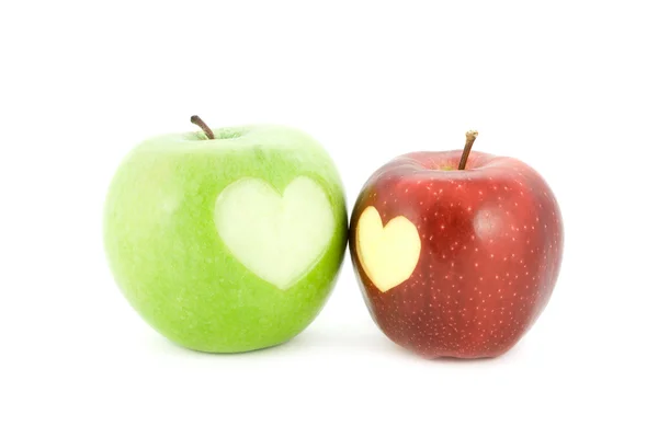 Manzanas corazón —  Fotos de Stock