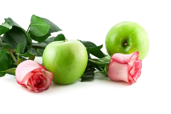 Roses and apples — Stock Photo, Image