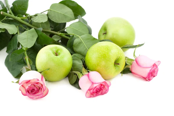Rosas e maçãs — Fotografia de Stock
