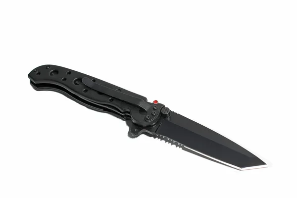 Black tactical knife — Stock Photo, Image